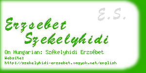 erzsebet szekelyhidi business card